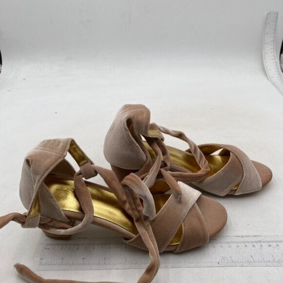 XYD Women's Cream Block Heel Sandals - Picture 4 of 7